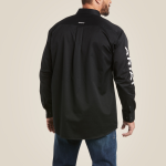 Team Logo Twill  Classic Fit Shirt - 001-Black|White | Ariat 10017497