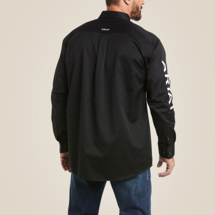 Team Logo Twill  Classic Fit Shirt - 001-Black|White | Ariat 10017497