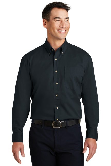 Port AuthorityÂ® Long Sleeve Twill Shirt - Classic Navy | S600T