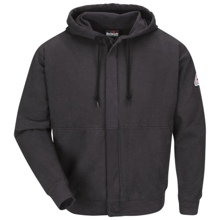 FLEECE FR ZIP-FRONT WITH HOOD - CH-Charcoal | Bulwark SEH4