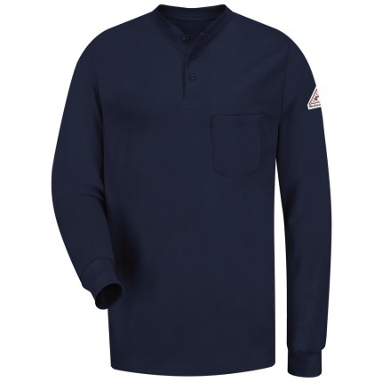 LONG SLEEVE FR LIGHTWEIGHT HENLEY - NV-Navy | Bulwark SEL2