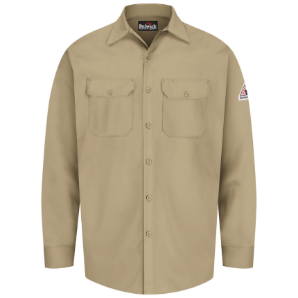 MIDWEIGHT EXCEL FR WORK SHIRT - KH-Khaki | Bulwark SEW2