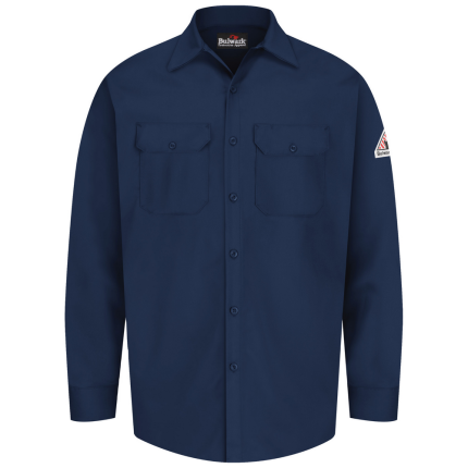 MIDWEIGHT EXCEL FR WORK SHIRT - NV-Navy | Bulwark SEW2