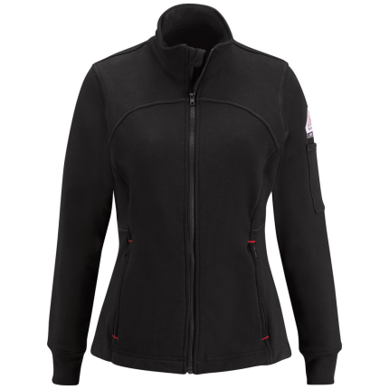 ZIP-FRONT FLEECE FR SWEATSHIRT - BK-Black | Bulwark SEZ3