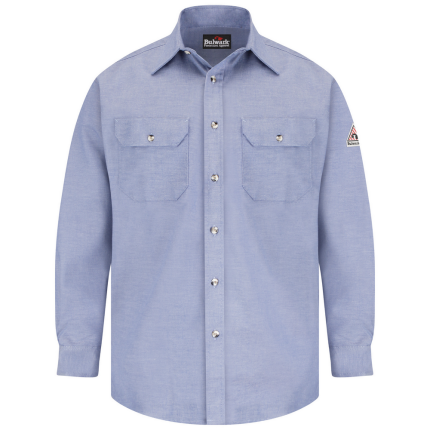 LIGHTWEIGHT FR 5.5OZ DRESS UNIFORM SHIRT - CY-Chambray | Bulwark SLU655