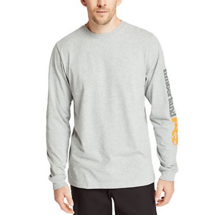 LONG SLEEVE BASE PLATE LOGO WICKING T-SHIRT - C81-Light Grey Heather | Timberland PRO TB0A1OZ8