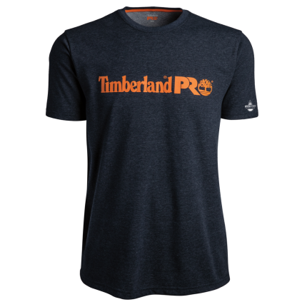 BASE PLATE SHORT-SLEEVE T-SHIRT WITH LOGO (BIG/TALL) - 440-Navy Heather | Timberland PRO TB0A1V9U