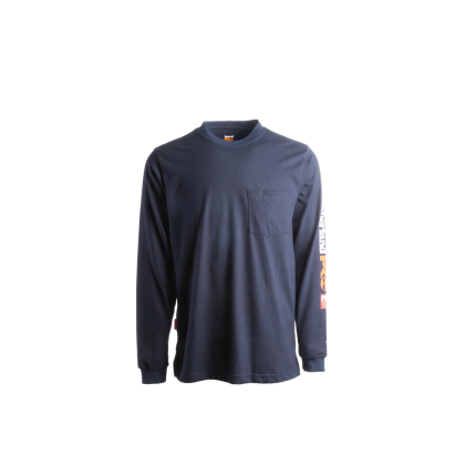 FLAME RESISTANT COTTON CORE POCKET T-SHIRT WITH SLEEVE LOGO (BIG/TALL) - 410-Navy | Timberland PRO TB0A1VE1